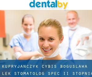 Kupryjańczyk-Cybis Bogusława, lek. stomatolog, Spec. II stopnia (Otwock)